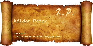 Káldor Péter névjegykártya